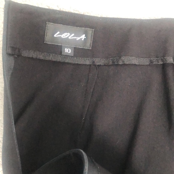 Vintage LOLA High Waisted Black Straight Pencil Skirt Back Slit Midi Size 10 - Picture 5 of 7